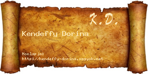 Kendeffy Dorina névjegykártya